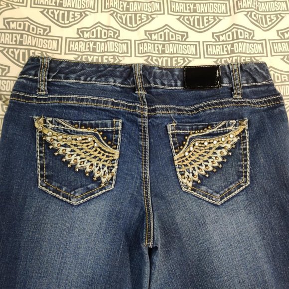 Y2K Women's Sparkle Pocket Bootcut Jeans - Size 9 - Picture 4 of 6